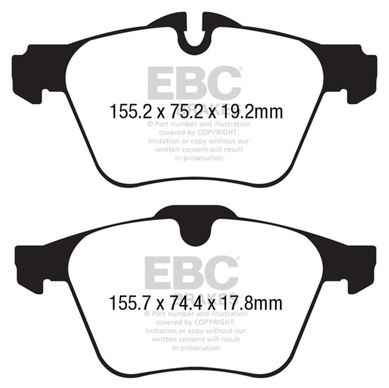 EBC DP32189C 13+ Jaguar F-Type (Cast Iron Rotors Only) 3.0 Supercharged (340) Redstuff Front Brake Pads