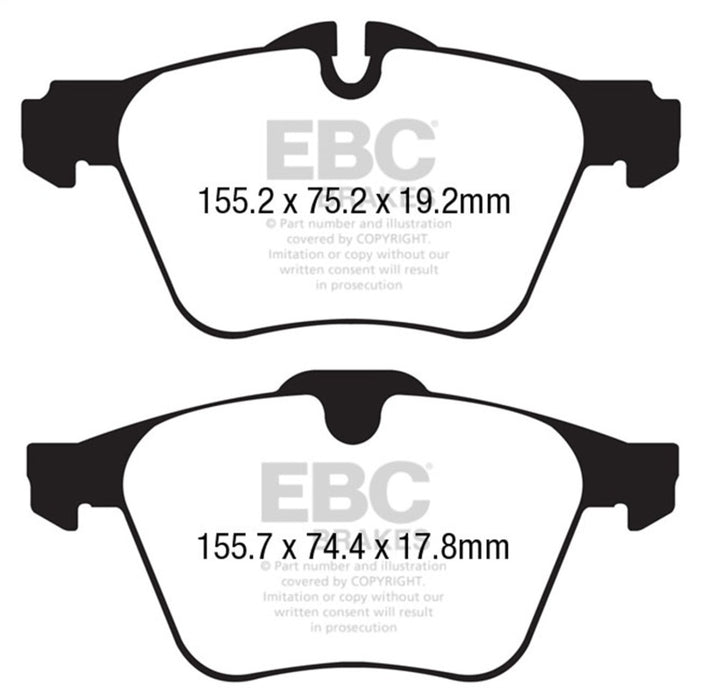 EBC DP42189R 13+ Jaguar F-Type (Cast Iron Rotors Only) 3.0 Supercharged (340) Yellowstuff Front Brake Pads