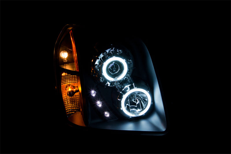 ANZO 111148 2007-2014 GMC Yukon Projector Headlights w/ Halo Black (CCFL)