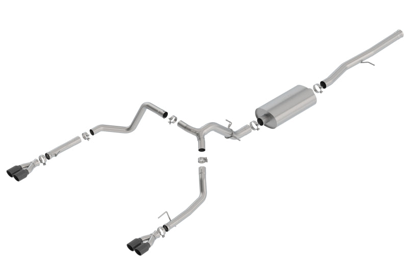 Borla 140772BC 19 Chevrolet Silverado/GMC Sierra 1500 6.2L SS Touring Catback Exhaust - Black Chrome Tips