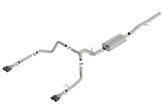 Borla 140772BC 19 Chevrolet Silverado/GMC Sierra 1500 6.2L SS Touring Catback Exhaust - Black Chrome Tips