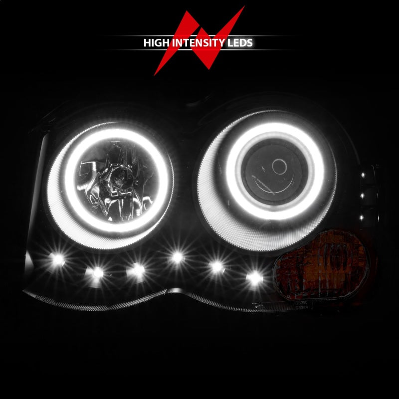 ANZO 111213 2008-2010 Jeep Grand Cherokee Projector Headlights w/ Halo Black (CCFL)