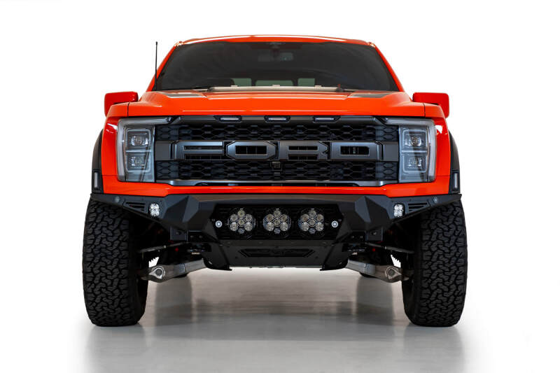 Addictive Desert Designs F210014100103 2021+ Ford Raptor Bomber Front Bumper w/ 3 Baja Designs LP6 Light Mounts