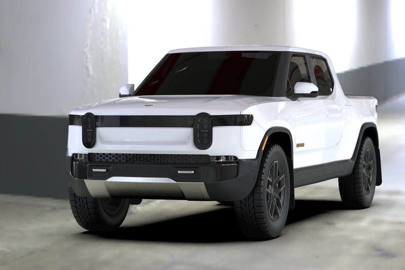 Rally Armor MF18-UR-BLK/WH 22-25 Rivian R1T Black UR Mud Flap w/White Logo