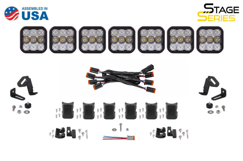 Diode Dynamics DD7246 SS5 Pro Universal CrossLink 7-Pod Lightbar - White Combo