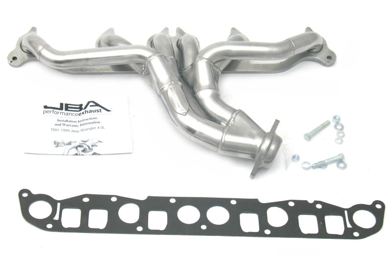 JBA 1526SJS 91-99 Jeep 4.0L 1-1/2in Primary Silver Ctd Cat4Ward Header