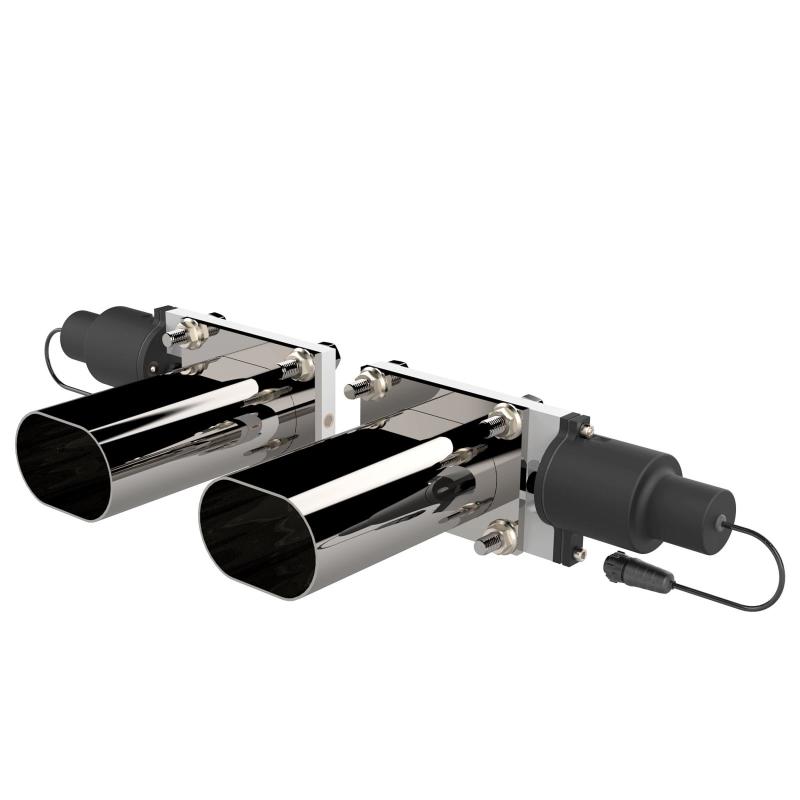 QTP QTEC66 Bolt-On QTEC Dual Low Profile Oval Electric Cutout Valves - Pair