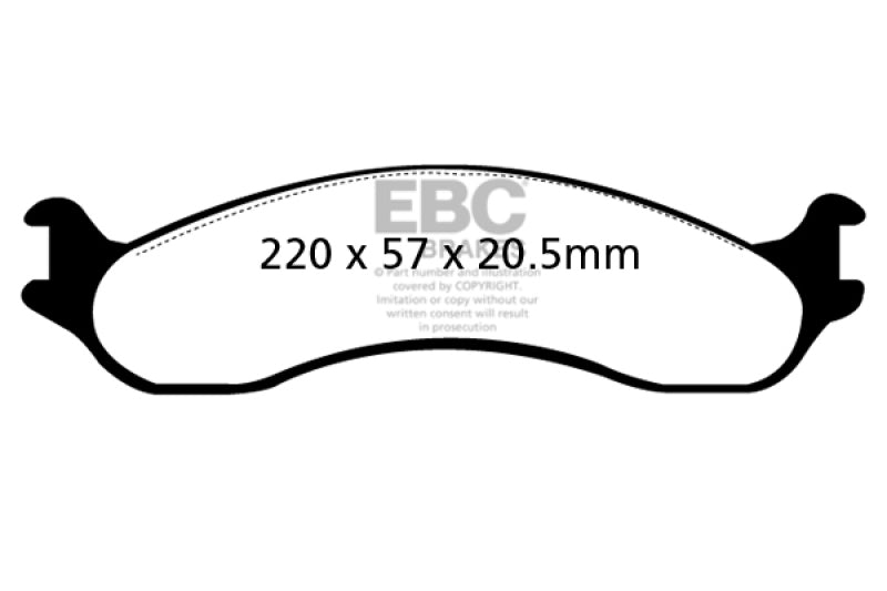 EBC DP41266R 98-03 Dodge B250 B2500 Cargo 2500 Van 3/4 Ton Yellowstuff Front Brake Pads