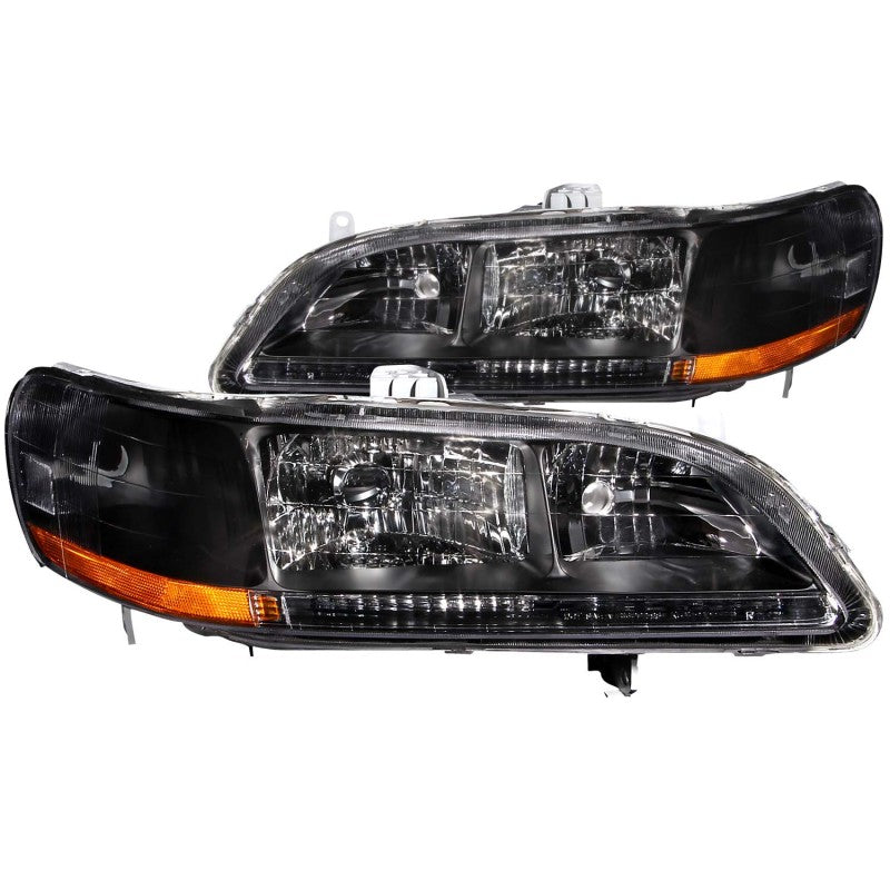 ANZO 121052 1998-2002 Honda Accord Crystal Headlights Black