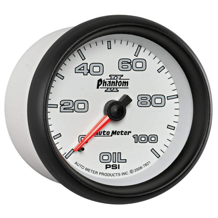 AutoMeter 7821 Autometer Phantom II 2-5/8in 100 PSI Mechanical Oil Pressure Gauge