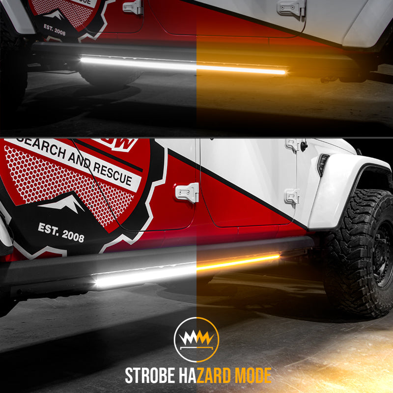 XKGLOW XK041022 XK Glow Jeep & Truck Running Board Light w/ Turn Signal 2x48in White + Amber