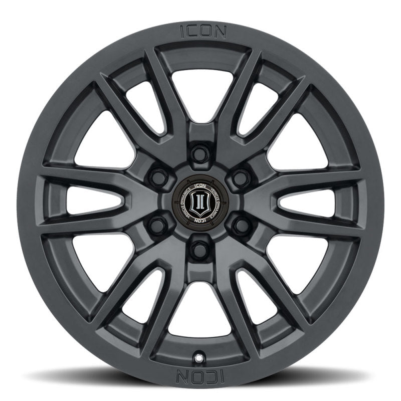 ICON 2417858347SB Vector 6 17x8.5 6x5.5 0mm Offset 4.75in BS 106.1mm Bore Satin Black Wheel