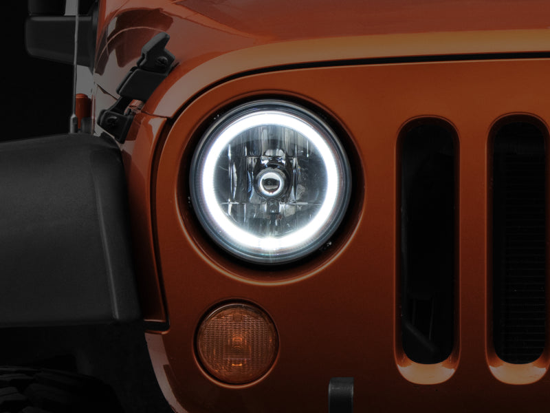 Raxiom J121871 07-18 Jeep Wrangler JK LED Halo Headlights- Chrome Housing (Clear Lens)