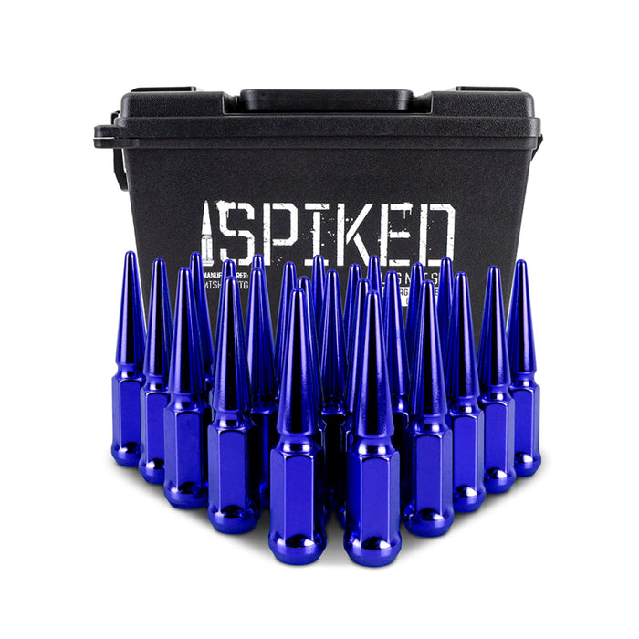 Mishimoto MMLG-SP1215-24BL Steel Spiked Lug Nuts M12 x 1.5 24pc Set Blue