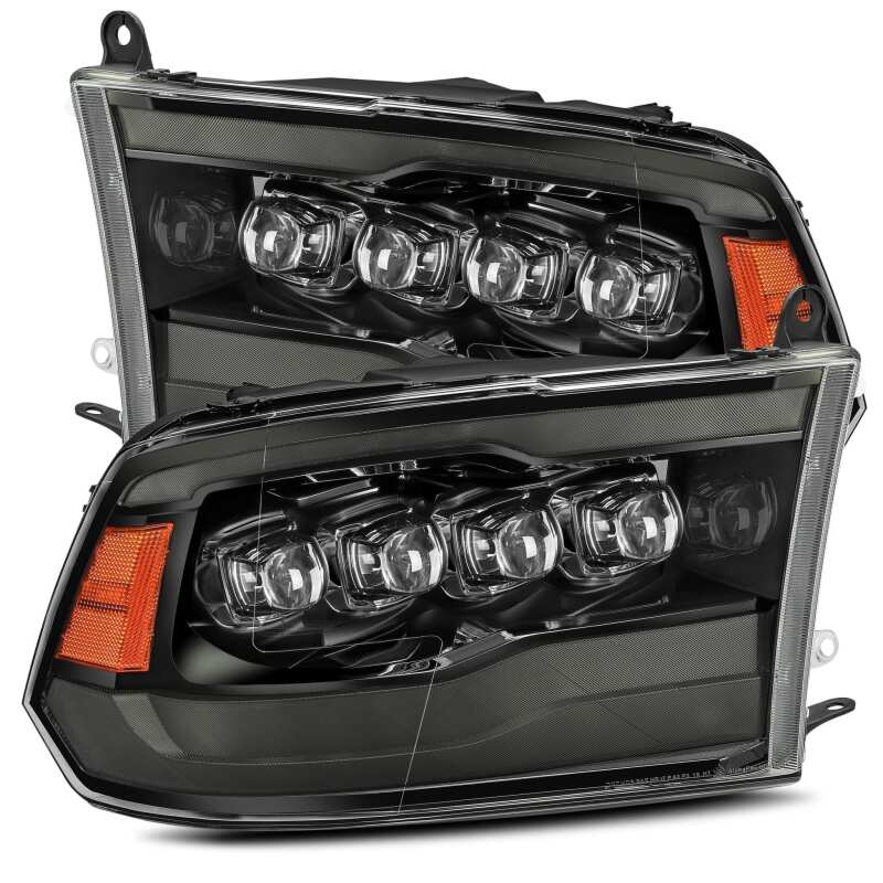 AlphaRex 880541 09-18 Dodge RAM 1500HD NOVA LED Projector Headlights Plank Style Design Alpha Black w/DRL