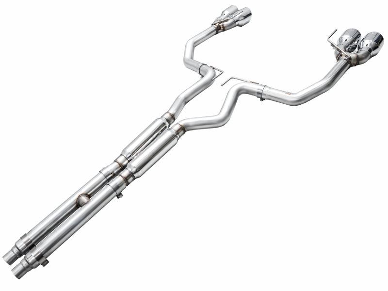 AWE Tuning 3020-42375 AWE 2024 Ford Mustang Dark Horse S650 RWD Track Edition Catback Exhaust w/ Quad Chrome Silver Tips