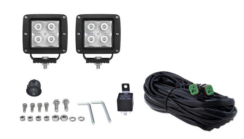 Hella 357204821 HVF Cube 4 LED Off Road Kit - 3.1in 2X12W