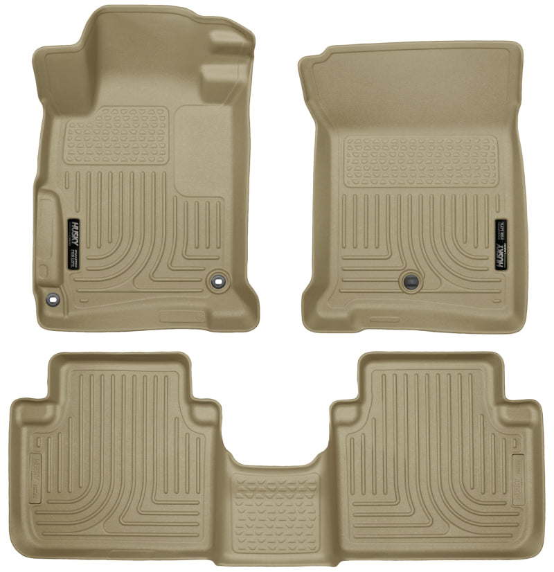 Husky Liners 98483 2013 Honda Accord WeatherBeater Tan Front & 2nd Seat Floor Liners (4-Door Sedan Only)