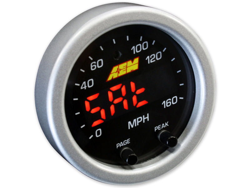AEM 30-0313 X-Series 0-160 MPH Black Bezel w/ Black Face GPS Speedometer Gauge