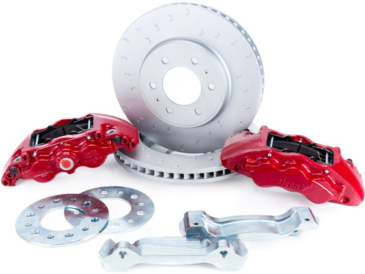 Alcon BKF1559BE11 09-20 F-150/Raptor Gen1-2 347x36mm Rotors 6-Piston Red Front Brake Kit Requires alcAC011507NAN