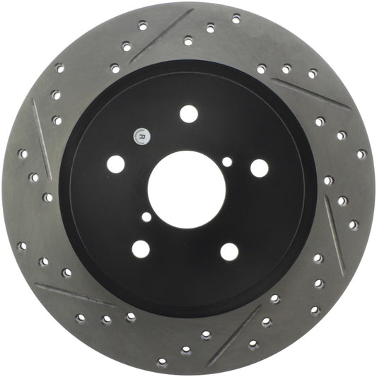 Stoptech 127.47037R StopTech 16-17 Subaru WRX (w/Eyesight Technology) Sport Slotted & Drilled Rear Right Rotor