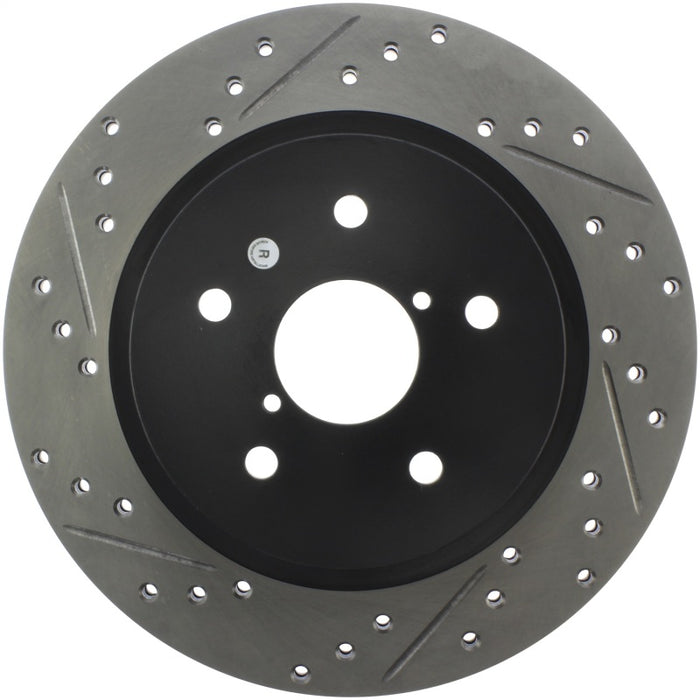 Stoptech 127.47037R StopTech 16-17 Subaru WRX (w/Eyesight Technology) Sport Slotted & Drilled Rear Right Rotor