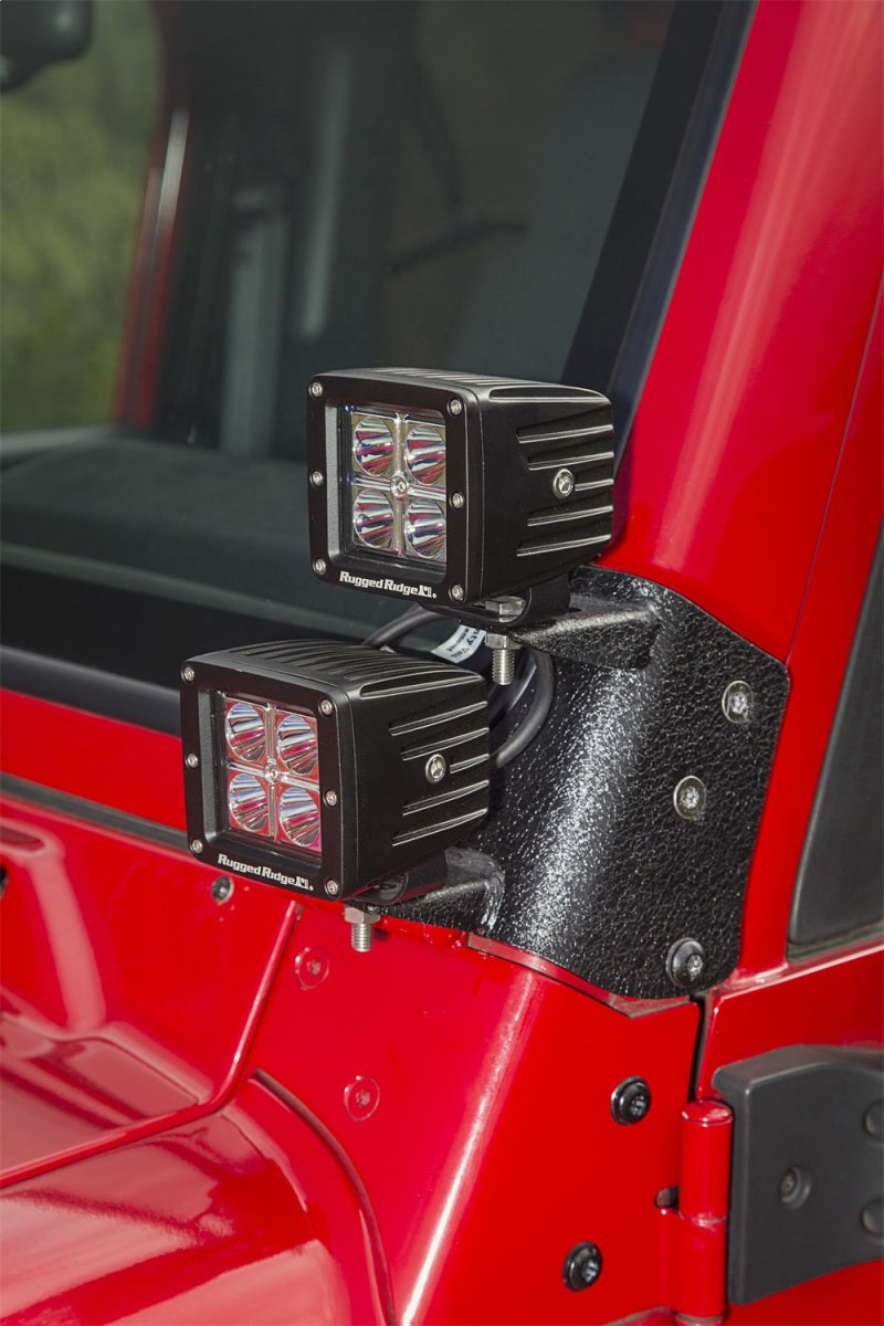 Rugged Ridge 11232.36 97-06 Jeep Wrangler TJ Textured Black Dual A-Pillar Light Mount