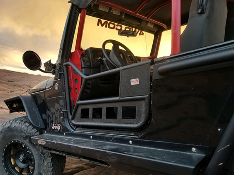 Fishbone Offroad FB24077 97-06 Jeep Wrangler TJ Front Tube Doors - Black Textured Powdercoat Steel