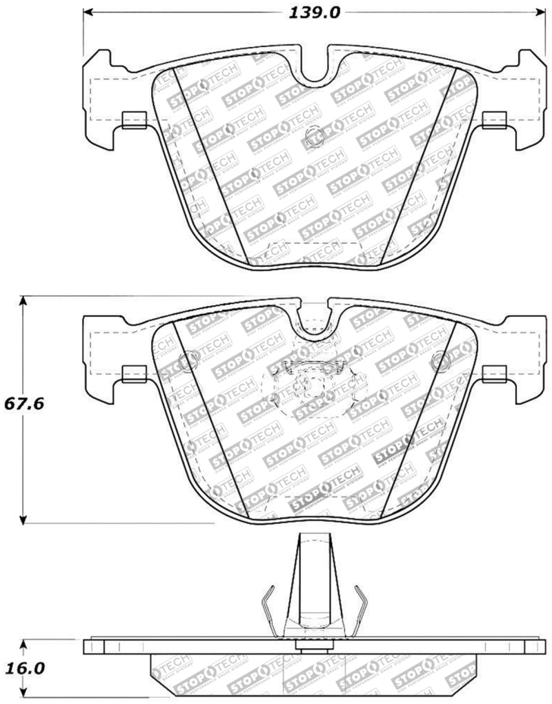 Stoptech 309.09190 StopTech Performance 06-09 BMW M5 E60 / 07-09 M6 E63/E63 Rear Brake Pads