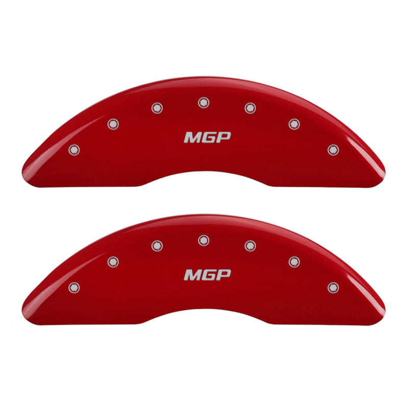 MGP 16230SMGPRD 4 Caliper Covers Engraved Front & Rear Red finish silver ch