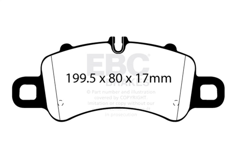 EBC DP42307R 2016+ Porsche Boxster 718 (Iron Rotors Only) 2.5L Turbo Yellowstuff Front Brake Pads