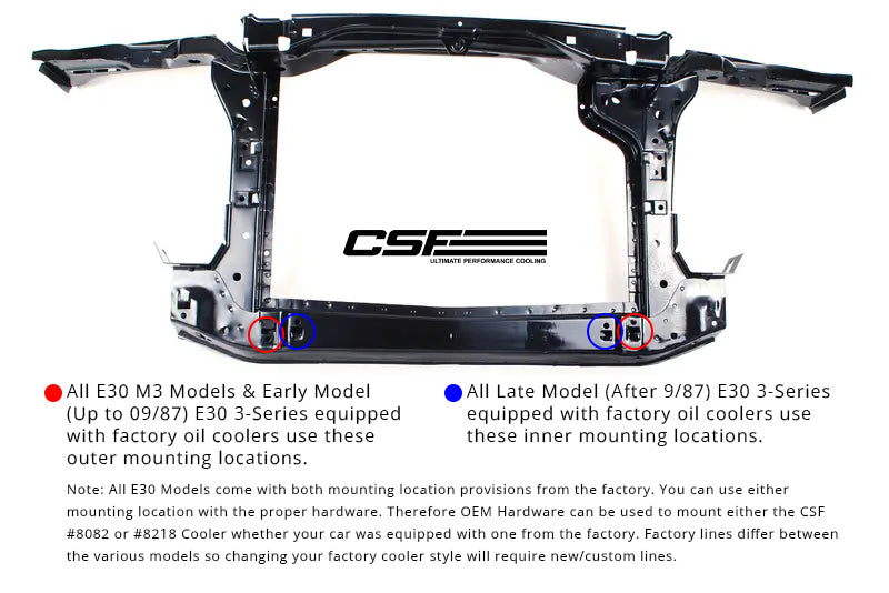CSF 8092 82-94 BMW 3 Series (E30) High Performance Oil Cooler w/-10AN Male & OEM Fittings