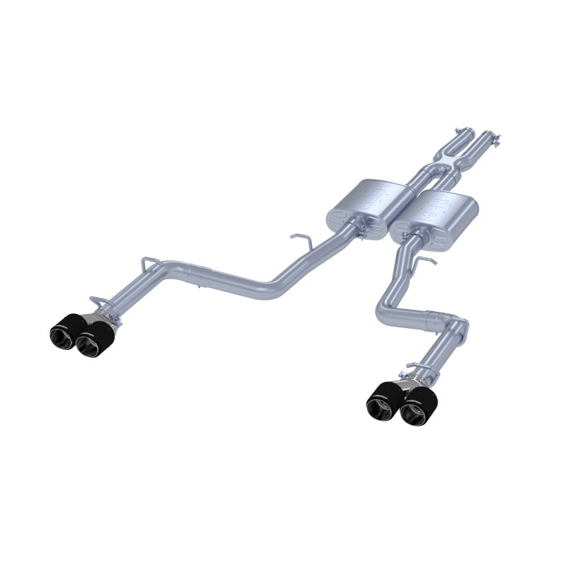 MBRP S71113CF 2015+ Dodge Challenger 3.6L SS 2.5in Quad Tip Split Rear Exit w/ Carbon Fiber Tips - T304