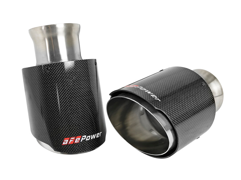 aFe 49C32068-C MACH Force-XP 4-1/2in Carbon Fiber OE Replacement Exhaust Tips - 15-19 Dodge Charger/Hellcat