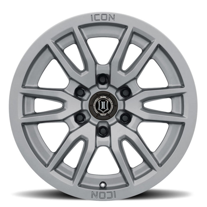 ICON 2417858347TT Vector 6 17x8.5 6x5.5 0mm Offset 4.75in BS 106.1mm Bore Titanium Wheel