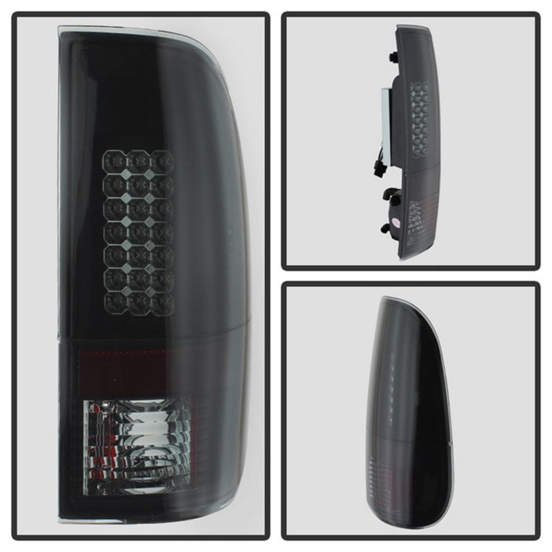 Spyder Ford F150 side 97-03/F250 Super Duty 99-07 LED Tail Lights Blk Smke ALT-YD-FF15097-LED-BSM