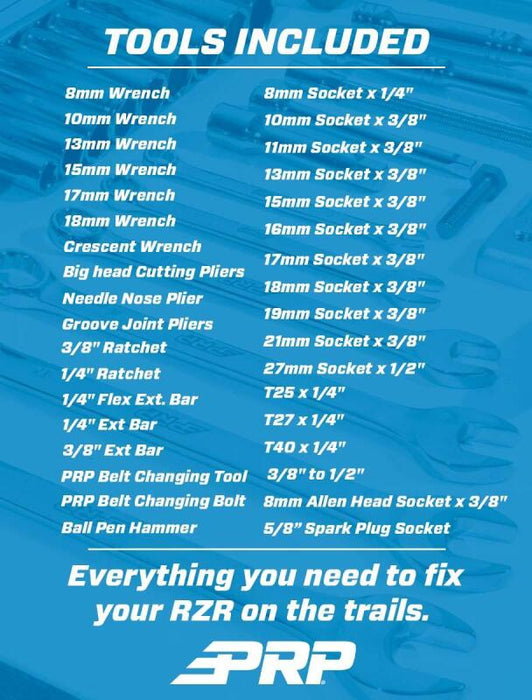 PRP Seats E98 PRP RZR Roll Up Tool Bag with 36pc Tool Kit