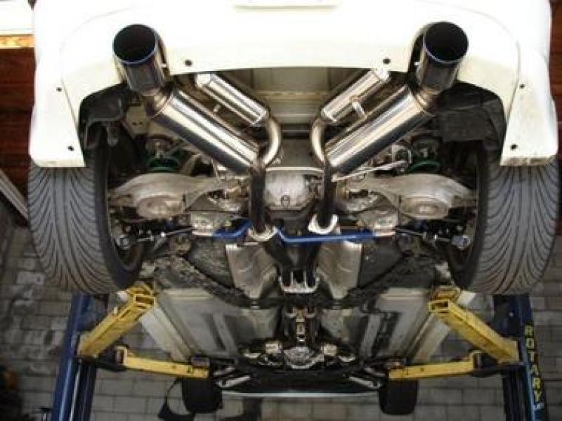 HKS 32009-BN002 03-07 G35 Dual Hi-Power Ti Tip Catback Exhaust (SUS304 NO COATING)