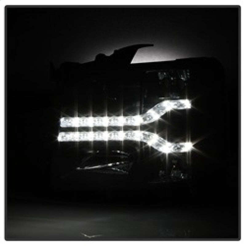 SPYDER 5083524 Spyder Chevy Silverado 1500 07-13 V2 Projector Headlights - LED DRL - Black PRO-YD-CS07V2-DRL-BK