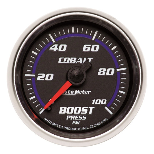 AutoMeter 6106 Autometer Cobalt 52mm 0-100psi Mechanical Boost Gauge