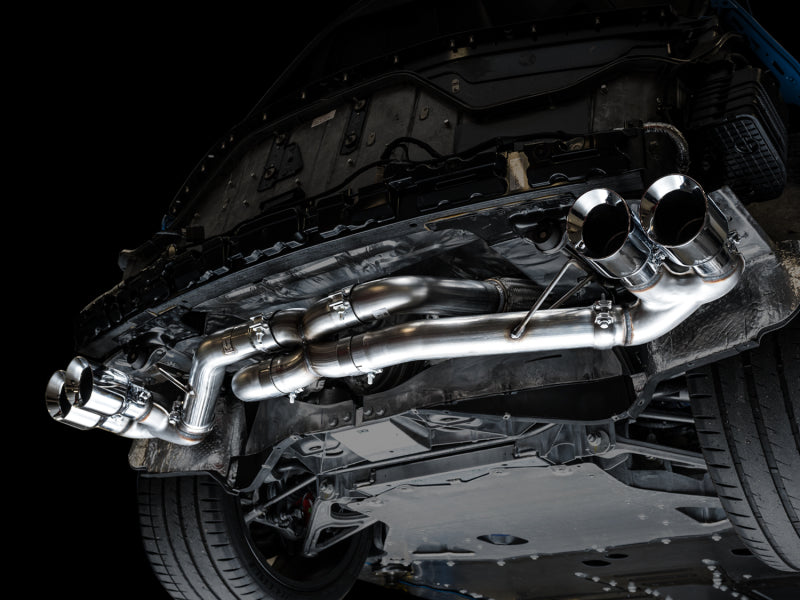 AWE Tuning 3020-42080 2020 Chevrolet Corvette (C8) Track Edition Exhaust - Quad Chrome Silver Tips
