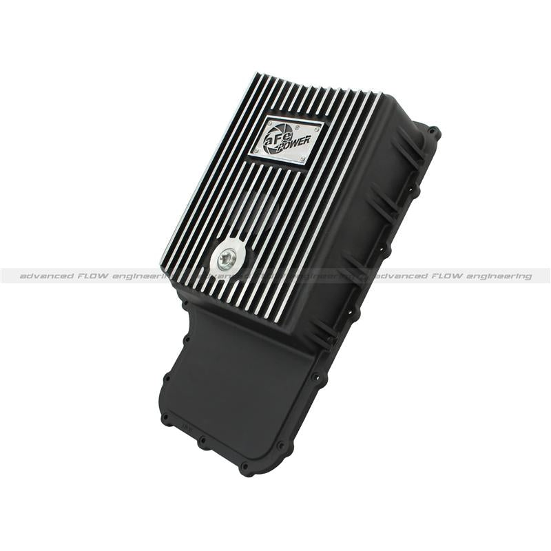 aFe 46-70122-1 Transmission Pan (Black); Ford Diesel Trucks 03-10 V8-6.0/6.4L (td)