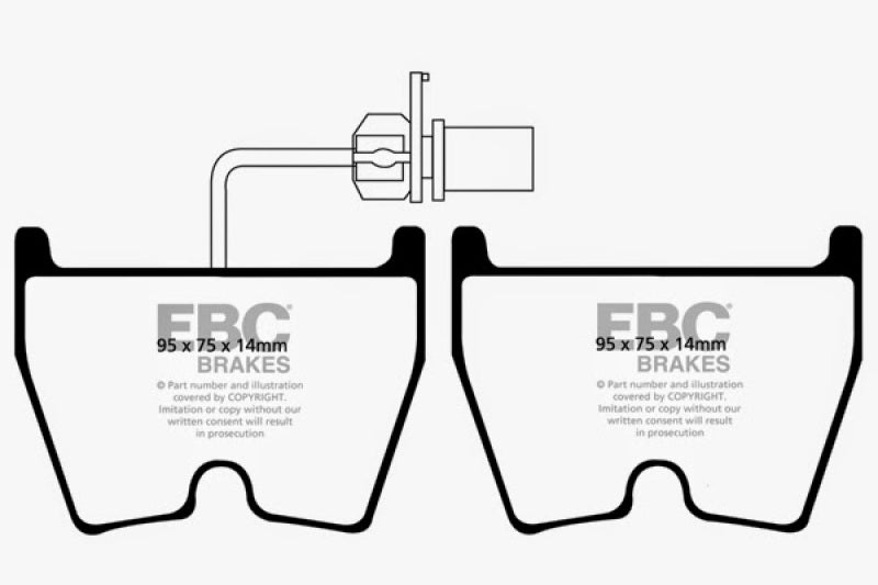 EBC DP31513C 06-09 Audi RS4 4.2 (Cast Iron Rotors) Redstuff Front Brake Pads