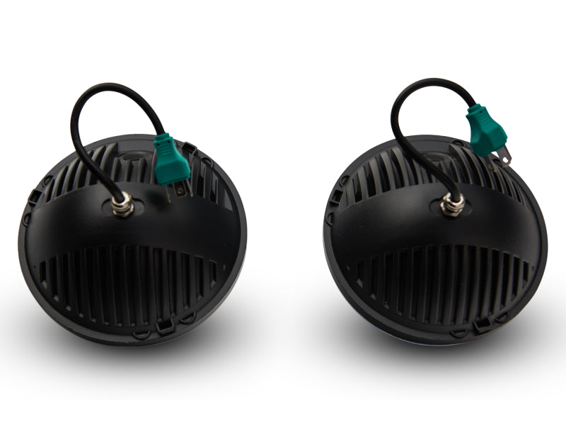 Raxiom J108039 97-18 Jeep Wrangler TJ/JK Axial Series LED Headlights- Black Housing (Clear Lens)