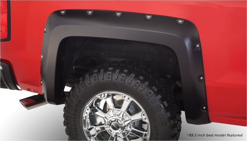 Bushwacker 40957-02 15-18 Chevy Silverado 2500 HD Fleetside Pocket Style Flares 4pc 78.8/97.8in Bed - Black
