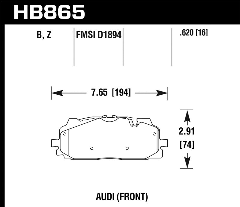 Hawk Performance HB865Z.620 Hawk 18-19 Audi S5 Performance Ceramic Street Front Brake Pads