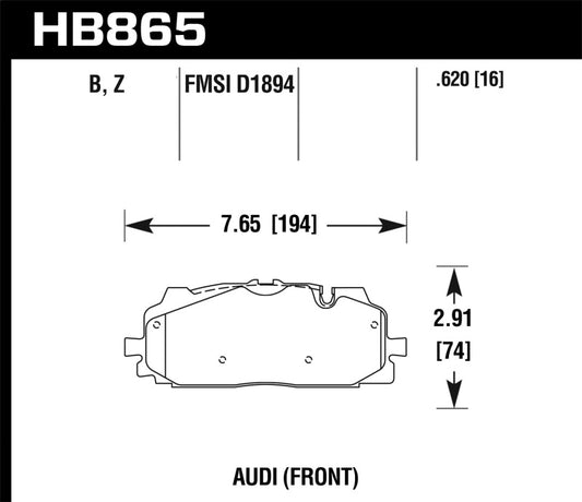 Hawk Performance HB865Z.620 Hawk 18-19 Audi S5 Performance Ceramic Street Front Brake Pads