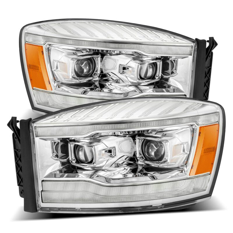AlphaRex 880531 06-08 Dodge RAM 1500HD PRO-Series Projector Headlights Plank Style Chrome w/Seq Signal/DRL