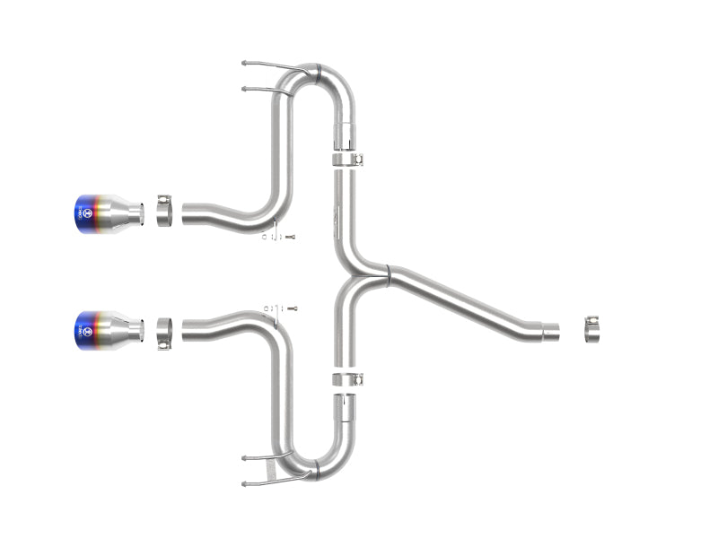 aFe 49-36625-L Takeda 2-1/2in 304 SS Axle-Back Exhaust w/Blue Flame Tips 17-20 Honda Civic Sport L4-1.5L (t)