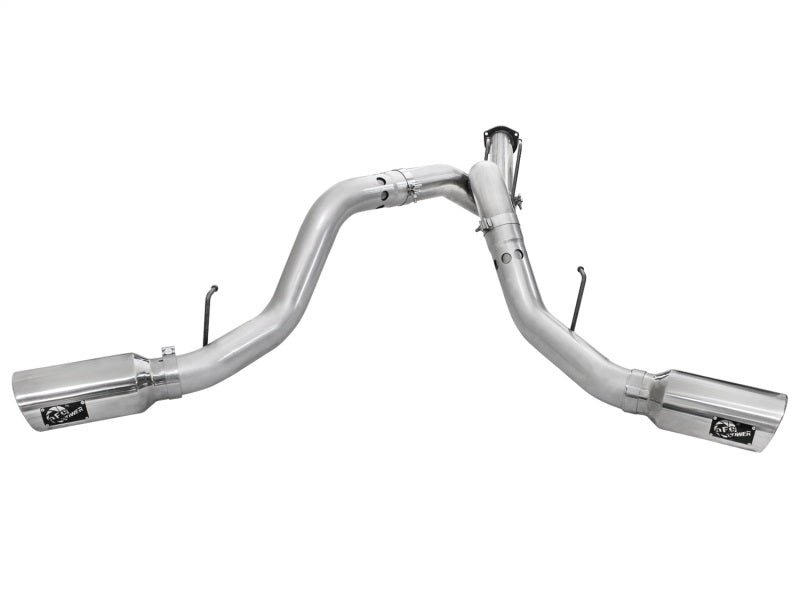 aFe 49-03065-P Atlas Exhaust 4in DPF-Back Exhaust Aluminized Steel Polished Tip 11-14 ford Diesel Truck V8-6.7L